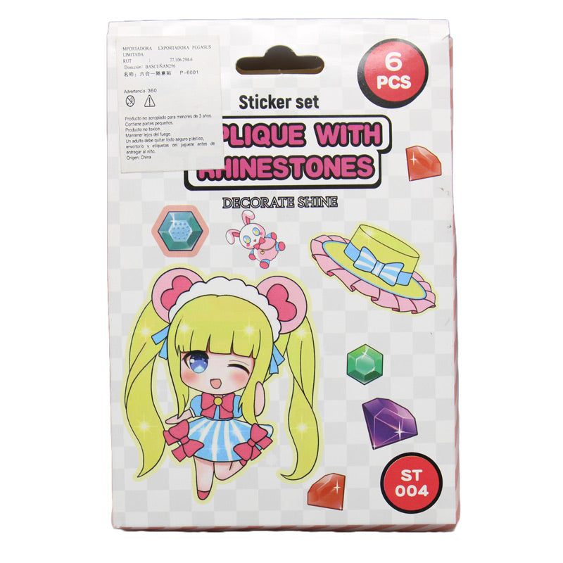 Applique with Rhinestones Sticker Set