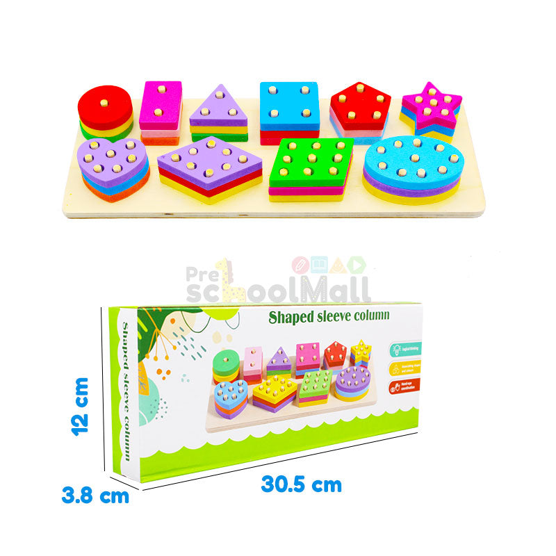 30 Pcs Wooden Shaped Sleeve Column