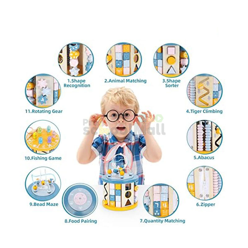 11 In 1 Activity Wooden Multifunction Bead Winding Toy