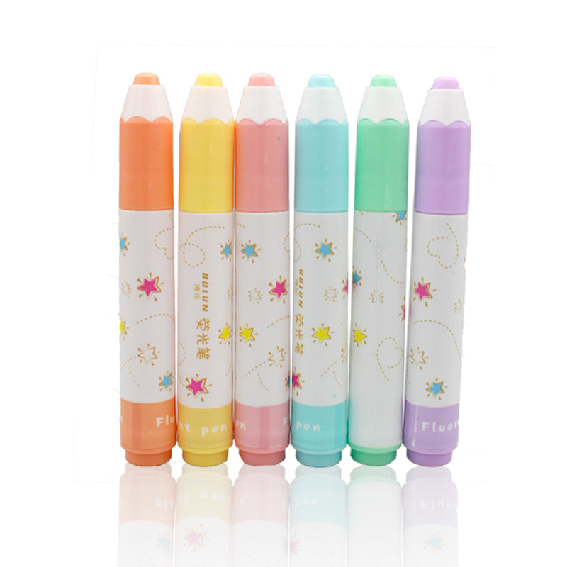 6 PCS Mini Marker Shape Highlighter