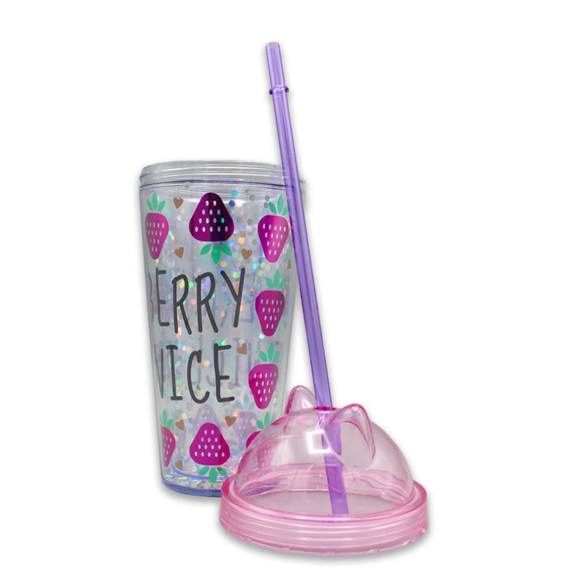 Acrylic Cup with Straw and Lid