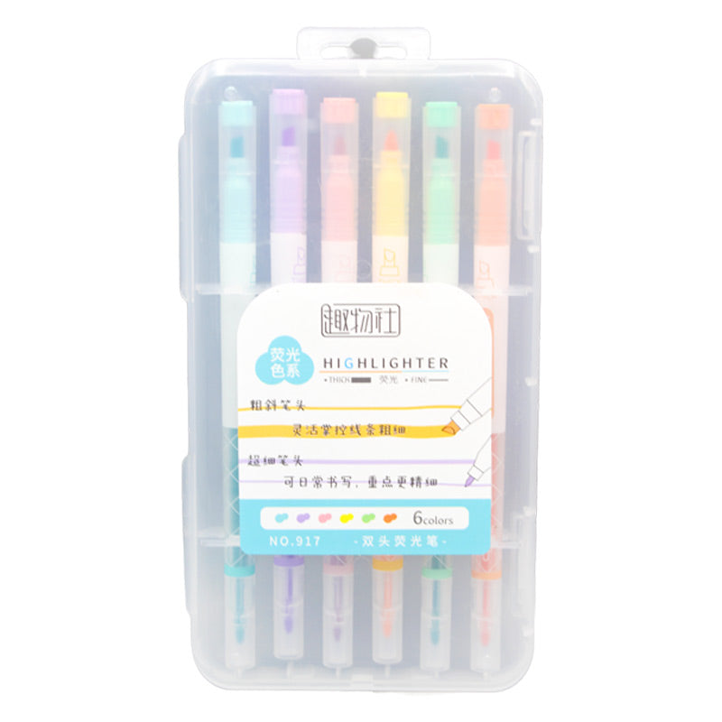 6 Pcs Double Ended Highlighter