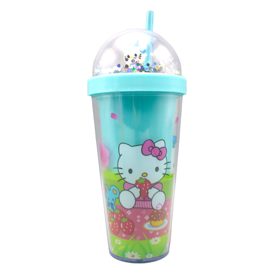 Stylish Acrylic Double Wall Tumbler Cup With Straw