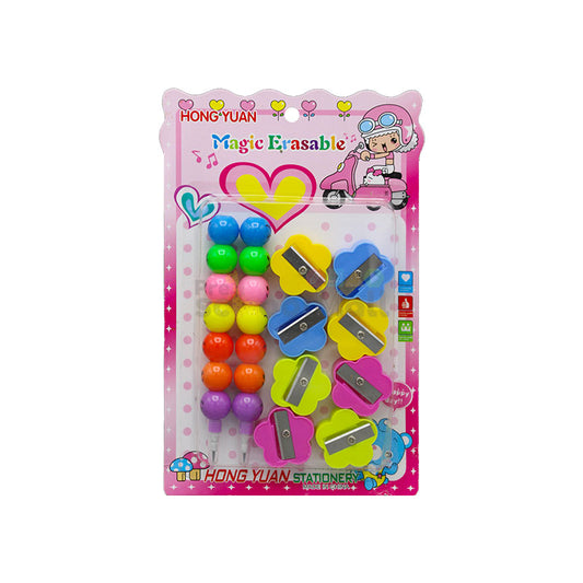 Cute Emoji Pencils with Sharpeners Pack of 2