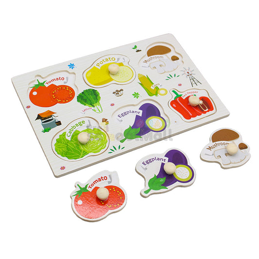 Montessori Wooden Vegetables Peg Puzzle Board (1590B)