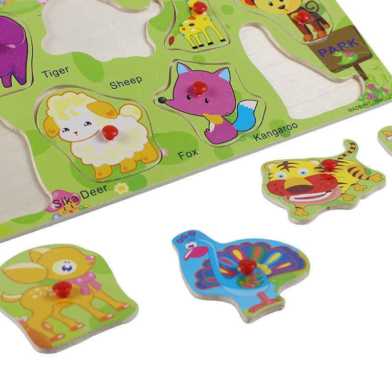 Animals Wooden Peg Puzzle Board (L22) - Preschool mall - Preschool Supplies & Educational Toys