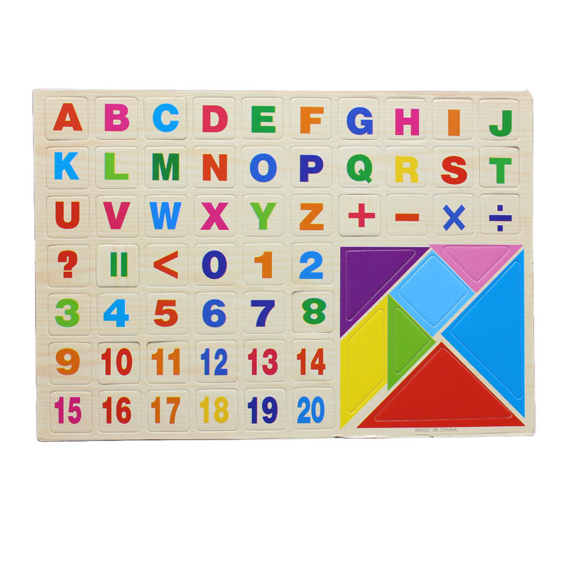 Wooden Black & White Board Large - Magnetic Alphabets & Numbers