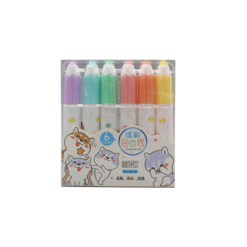 6 PCS Mini Marker Shape Highlighter