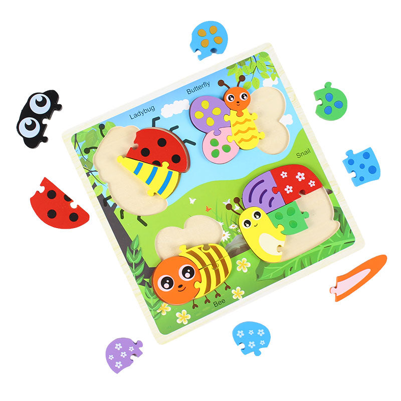 3d Wooden Puzzle Board Four Insects #1968