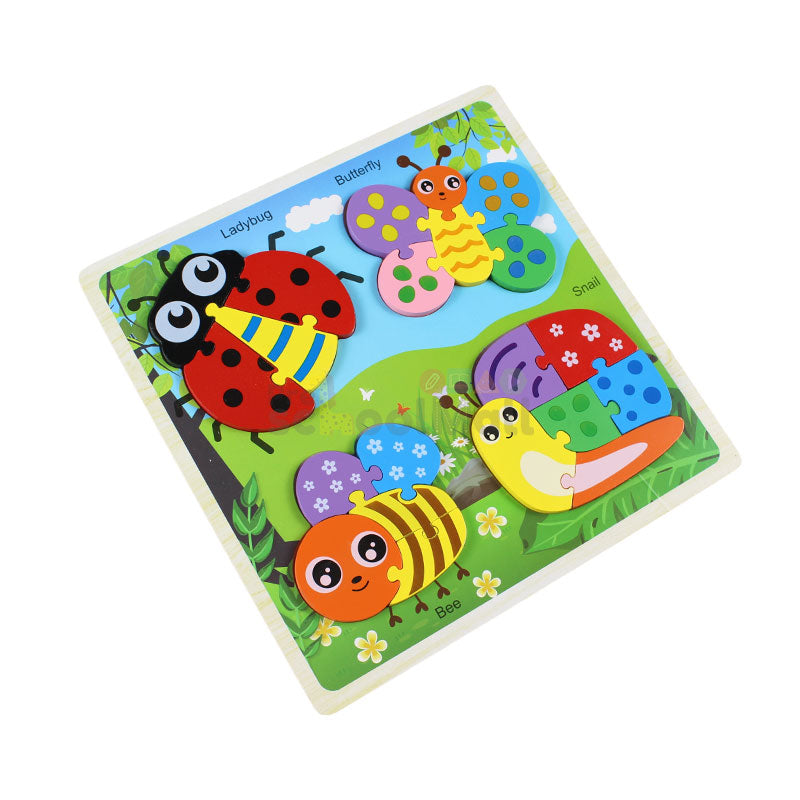 3d Wooden Puzzle Board Four Insects #1968