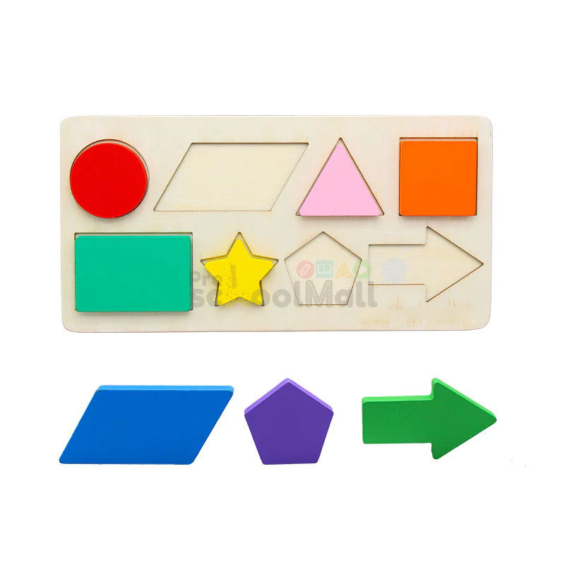 3 in 1 Combo Number & Shapes Learning Wooden Boards