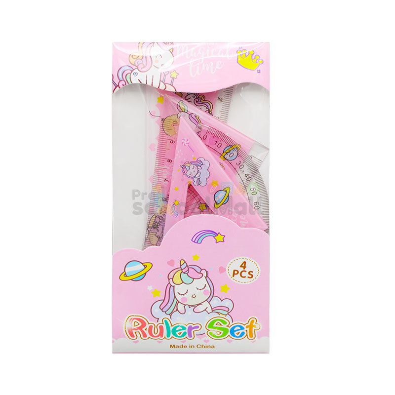 4 Pcs Unicorn Ruler Set