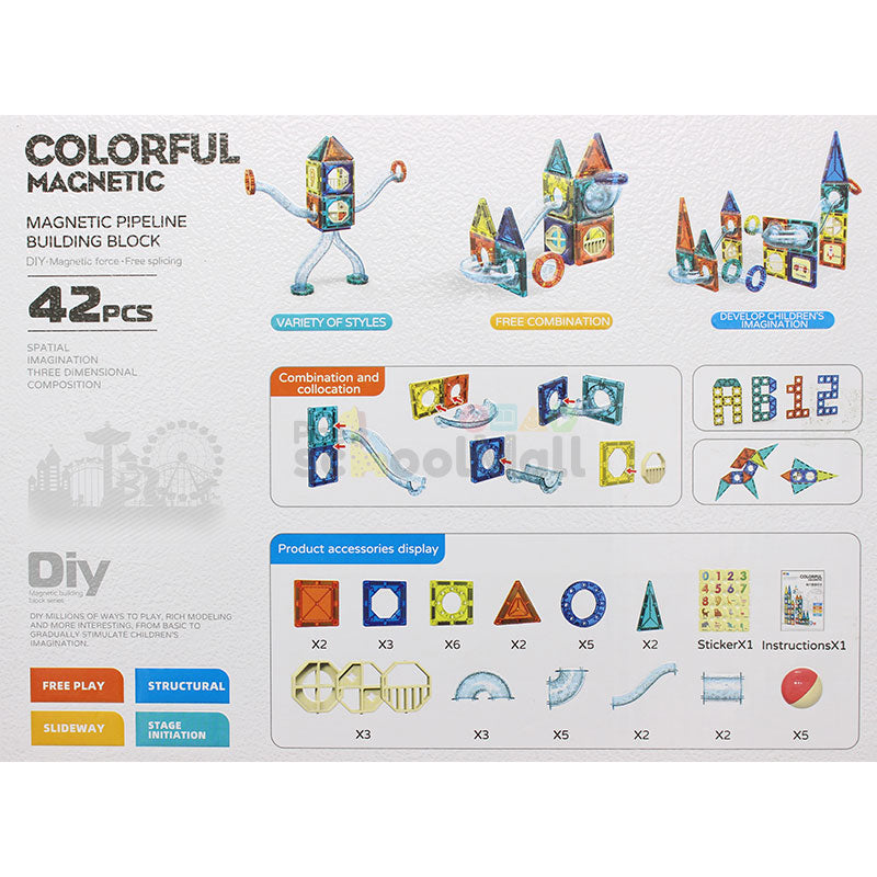 42 Pcs Magnetic Pipeline Building Block