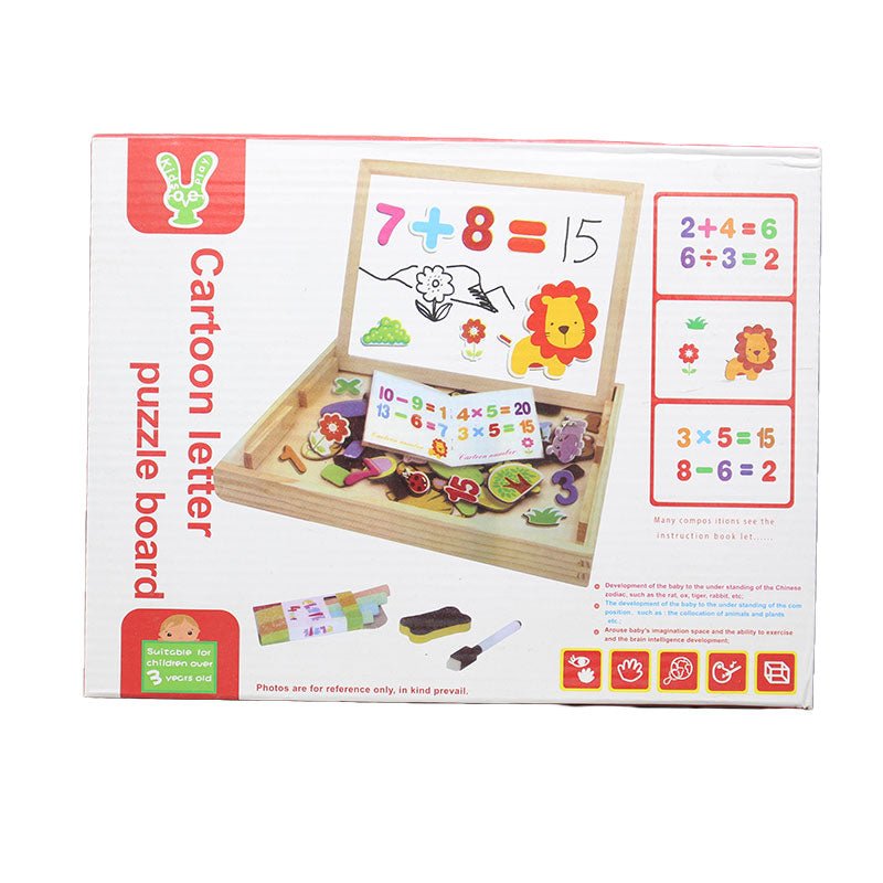 Wooden Cartoon Number Magnetic Puzzle Board - Preschool mall - Preschool Supplies & Educational Toys