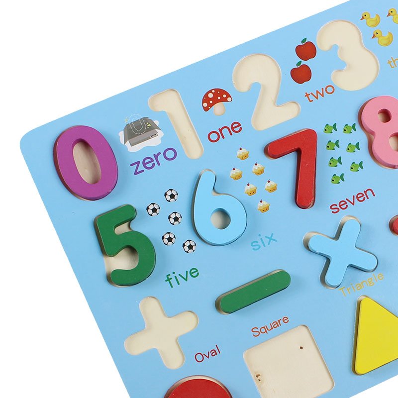 0 To 9 with Signs & Shapes Cognition Wooden Board 01947 - Preschool mall - Preschool Supplies & Educational Toys