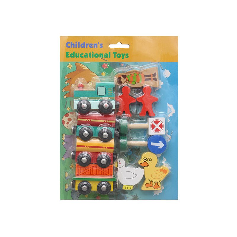 Wooden Magnetic Train with Traffic Signals 1919 - Preschool mall - Preschool Supplies & Educational Toys