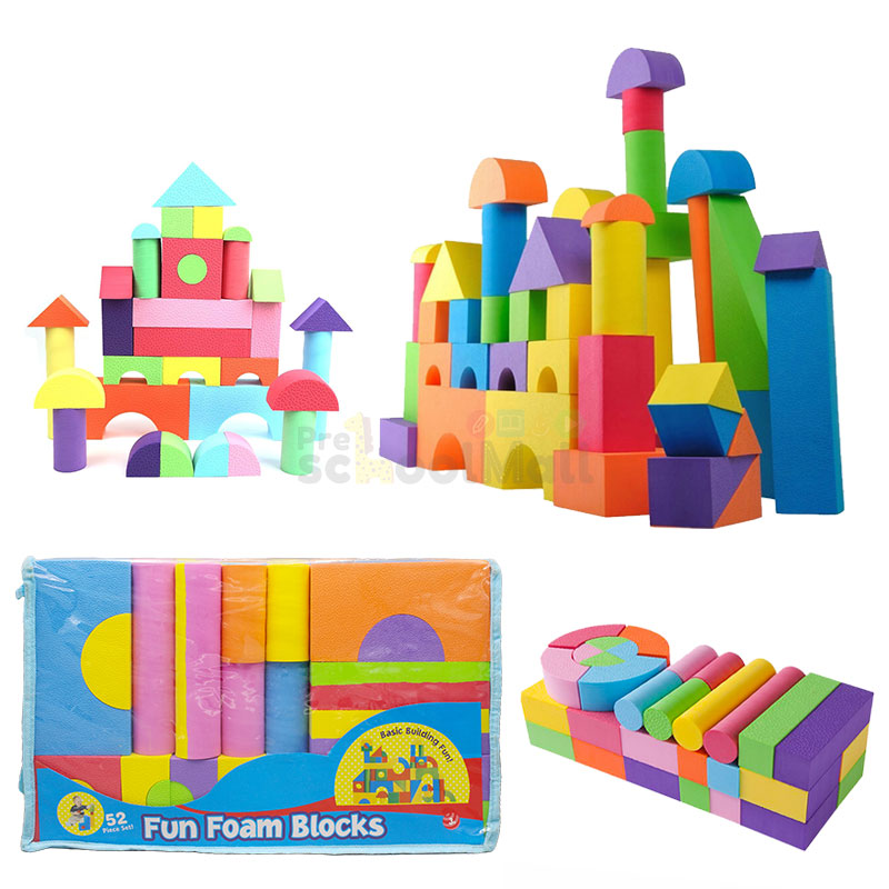 52 Pcs Fun Foam Building Blocks Medium