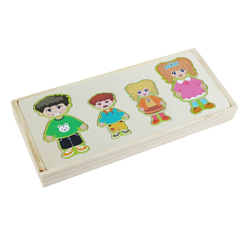 Wooden Dress up Puzzle Board - Preschool mall - Preschool Supplies & Educational Toys