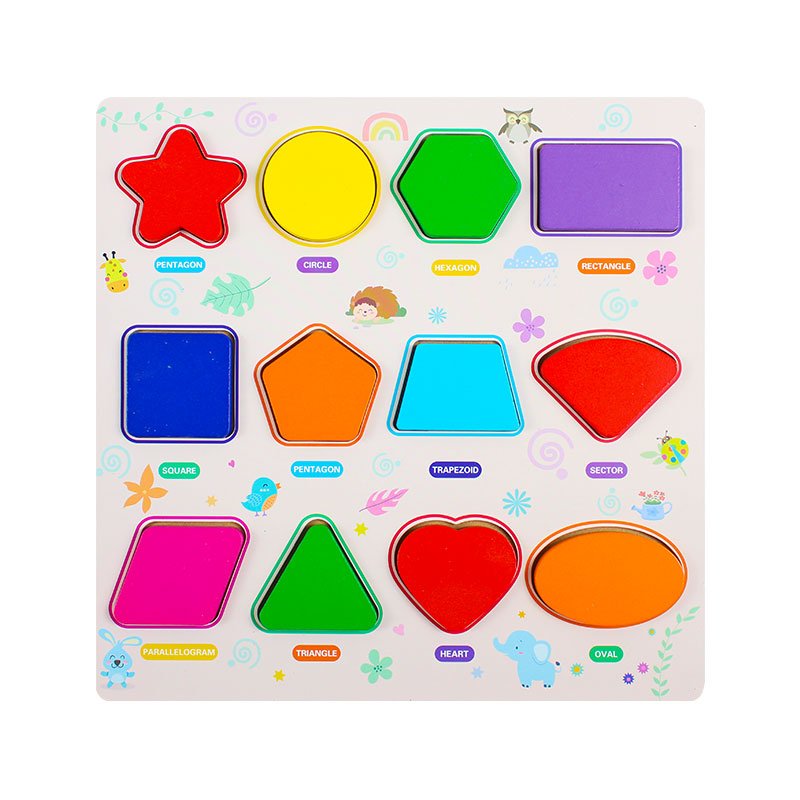 3D Geometric Shapes Guide Wooden Puzzle Board - Preschool mall - Preschool Supplies & Educational Toys