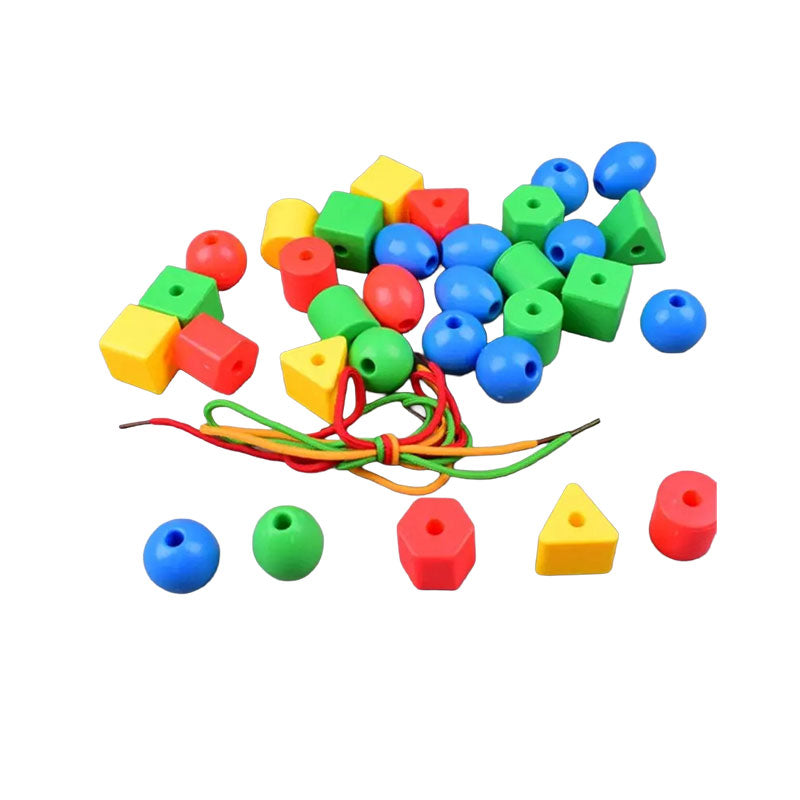 Geometrical Lacing Beads Set for Kids (56 Pcs)