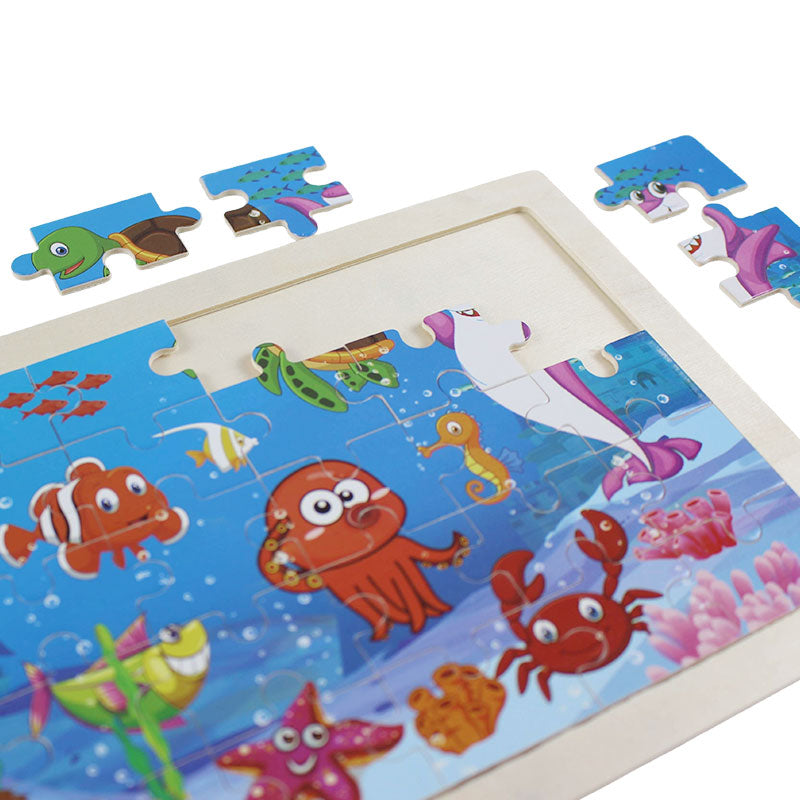 30 Pcs Wooden Puzzle Board for Kids (1986)