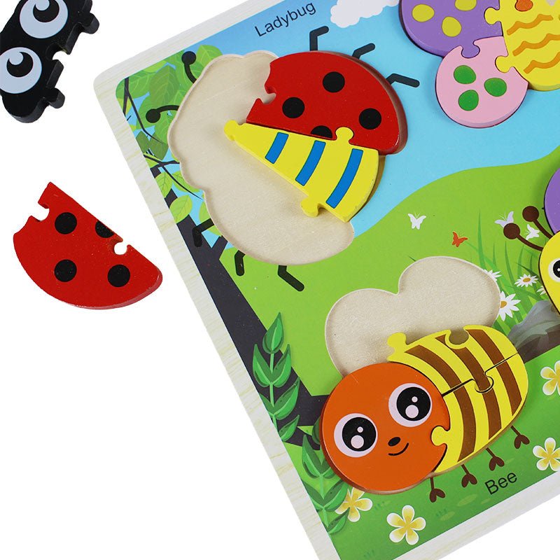 3d Wooden Puzzle Board Four Insects 1968 - Preschool mall - Preschool Supplies & Educational Toys