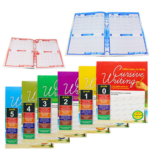 Let’s Learn to Write Cursive writing Books (Grade 0-5)