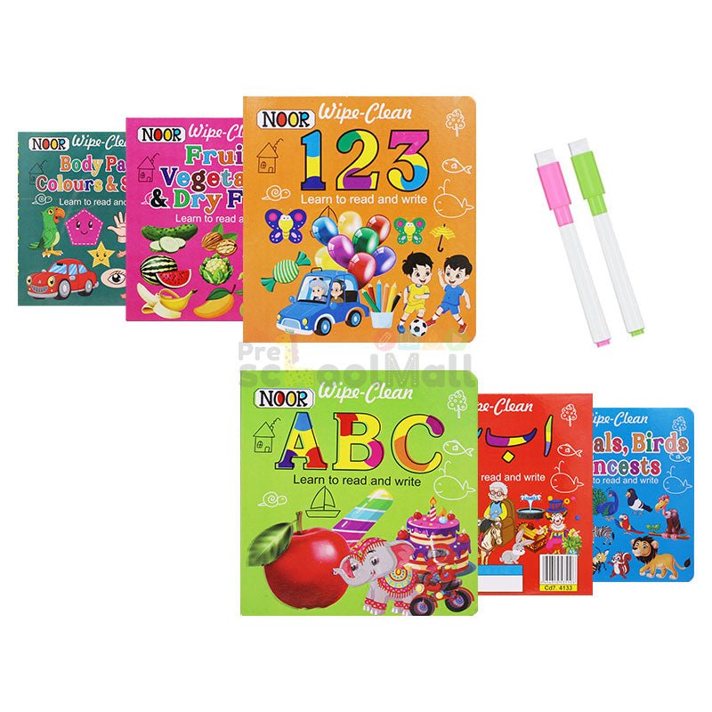 Reading and Write & Wipe Cardboard 6 Book Bundle - Preschool mall - Preschool Supplies & Educational Toys