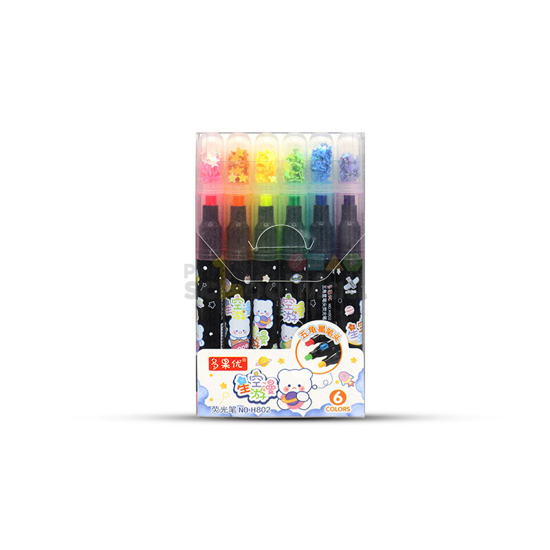 6 Color Highlighter Star Shape Marker