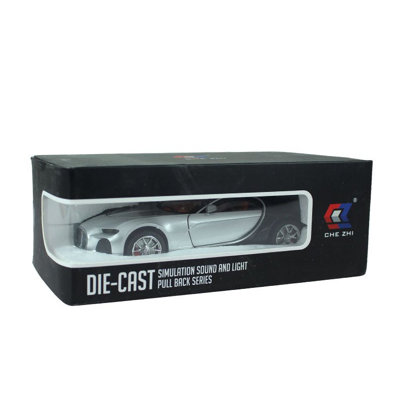 DIE-CAST Simulation Sound and Light Pull Back Car (Bugatti) - Preschool mall - Preschool Supplies & Educational Toys