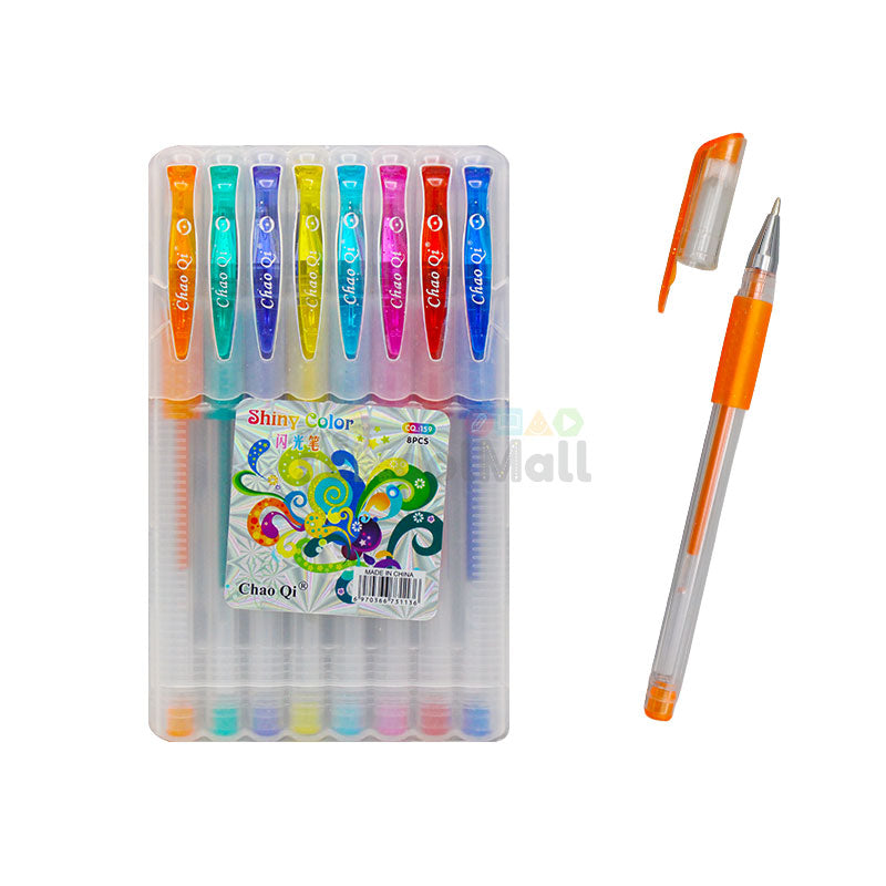 8 Pcs Shiny Glitter Colors Pen