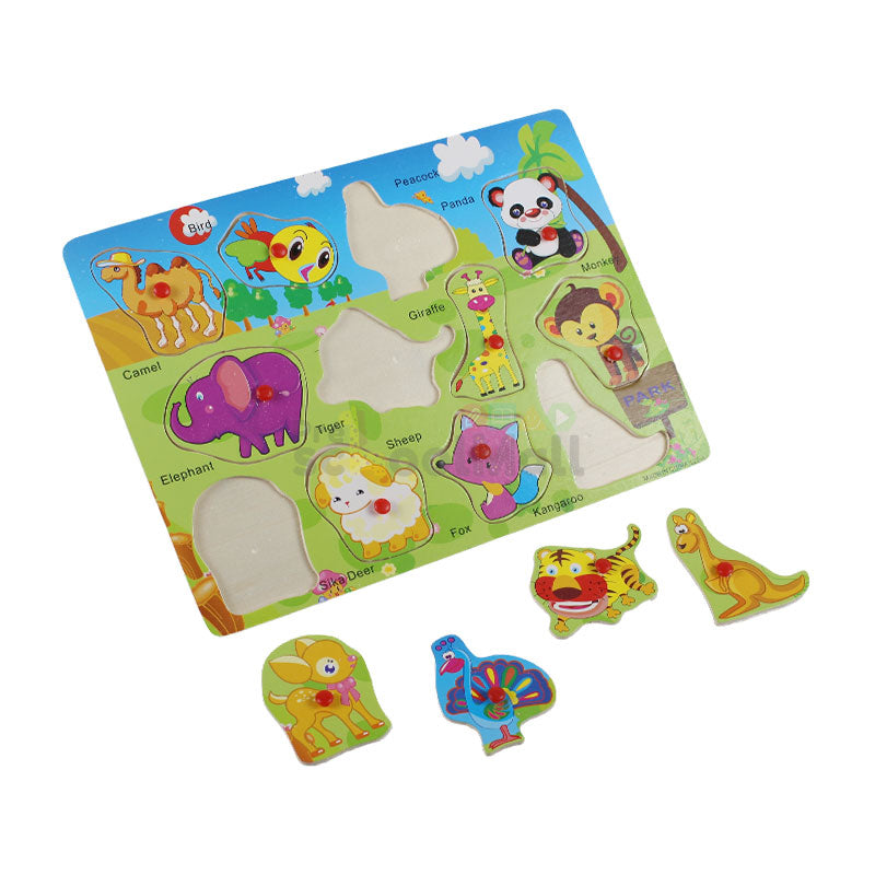 Animals Wooden Peg Puzzle Board (L22)