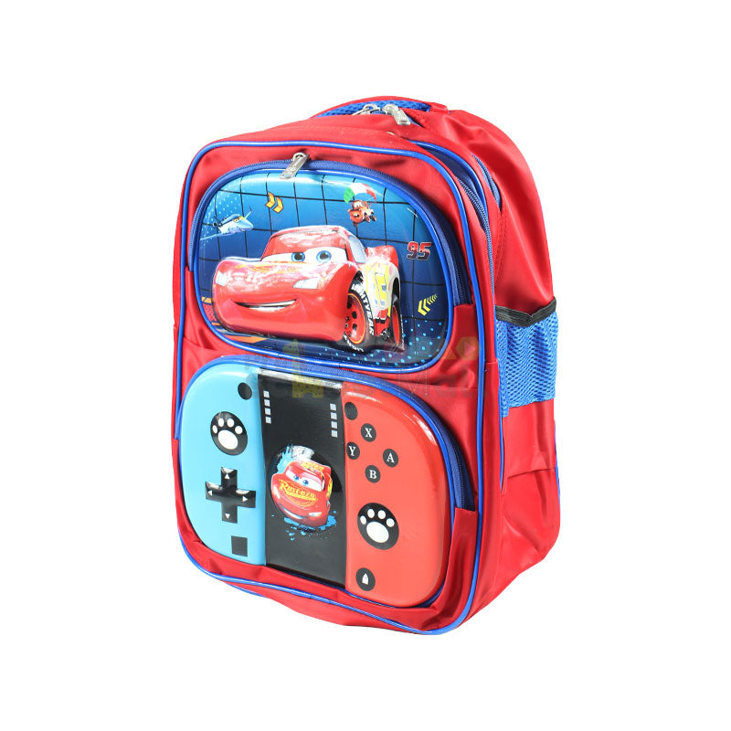 Car Embossed School Bag 17 inch (1757)