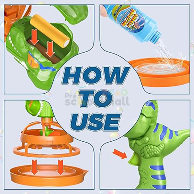 Electric Dinosaur Bubble Blower Gun