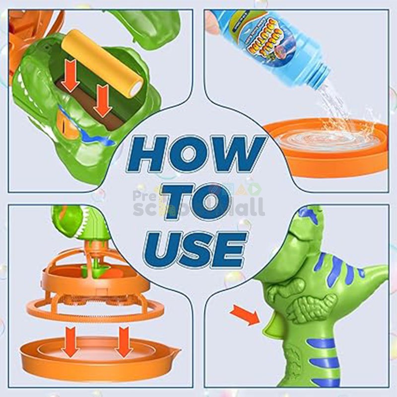 Electric Dinosaur Bubble Blower Gun - Preschool mall - Preschool Supplies & Educational Toys