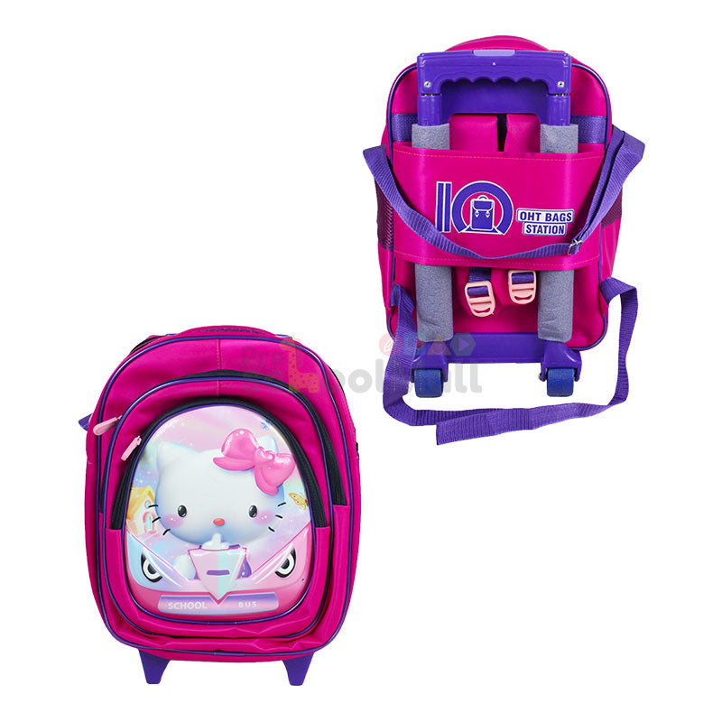 Hello Kitty Embossed Trolley School Bag 15″