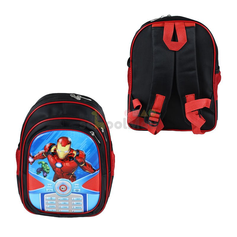 Iron Man Embossed School Bag 13 inch (1758) - Preschool mall - Preschool Supplies & Educational Toys