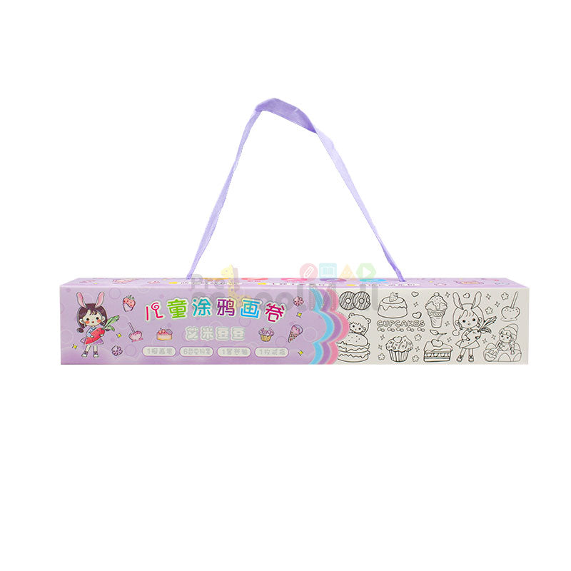 Kids Coloring Paper Roll with 6 Colors & Ring for Kids