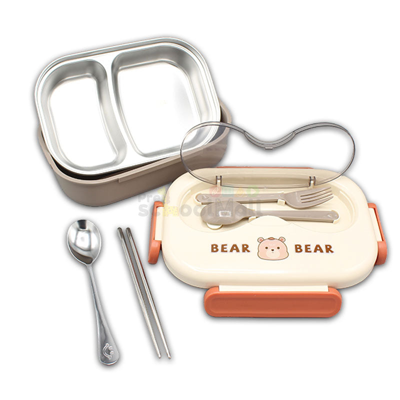 2 Compartments Large Stainless Steel Lunch Box