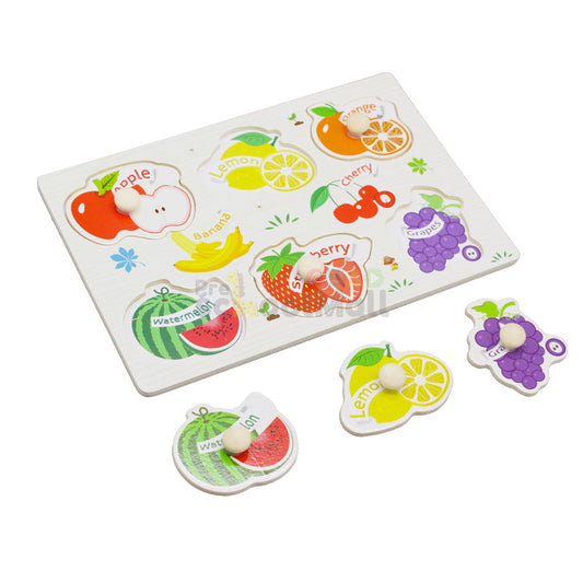 Montessori Wooden Fruits Peg Puzzle Board (1590G)