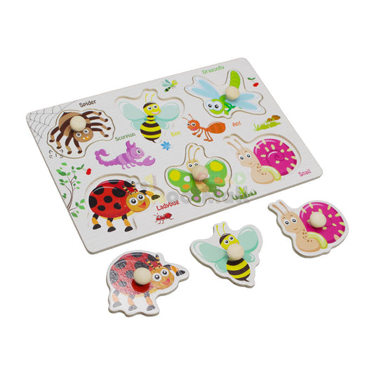 Montessori Wooden Insects Peg Puzzle Board (1590I)