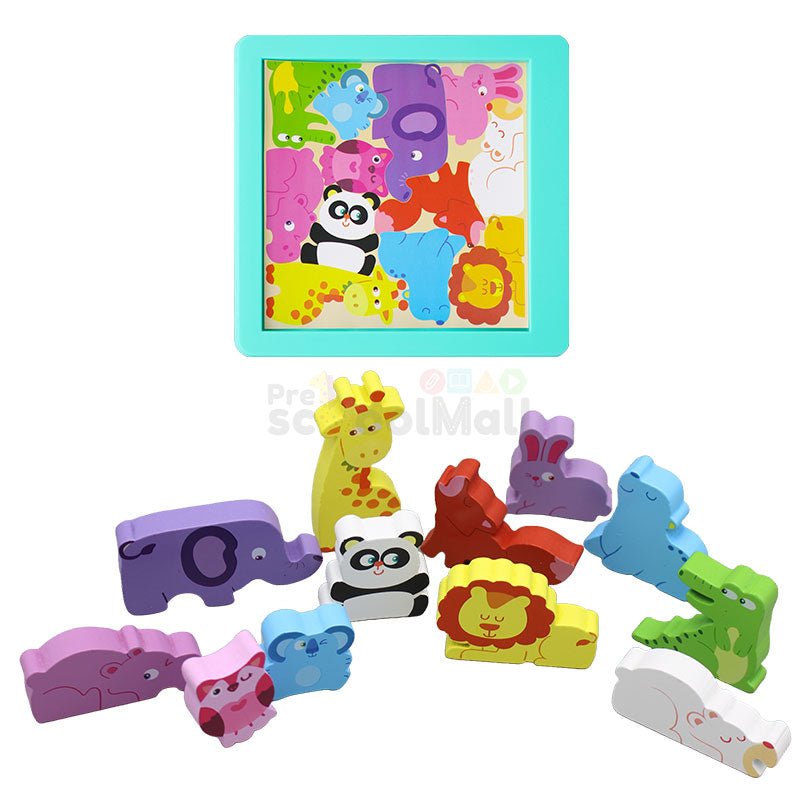 Montessori Wooden Animals Jigsaw Puzzle Board - Preschool mall - Preschool Supplies & Educational Toys