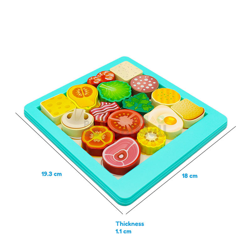 Montessori Wooden Vegetables Jigsaw Puzzle Board
