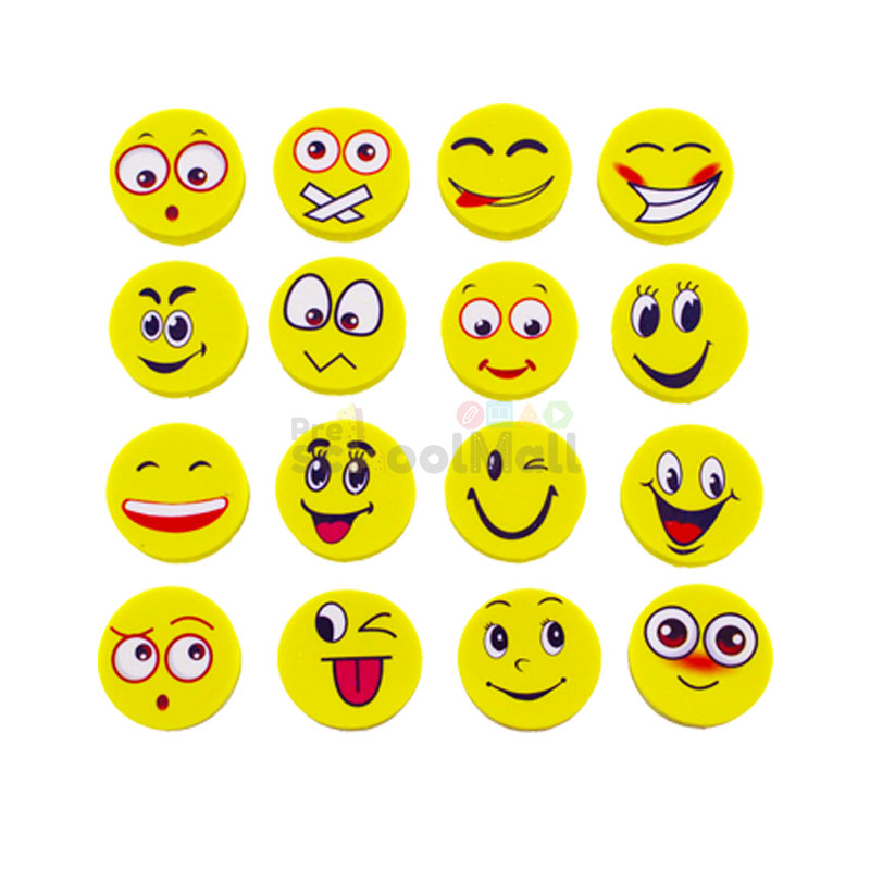 Pair of 4 Emoji Face Erasers
