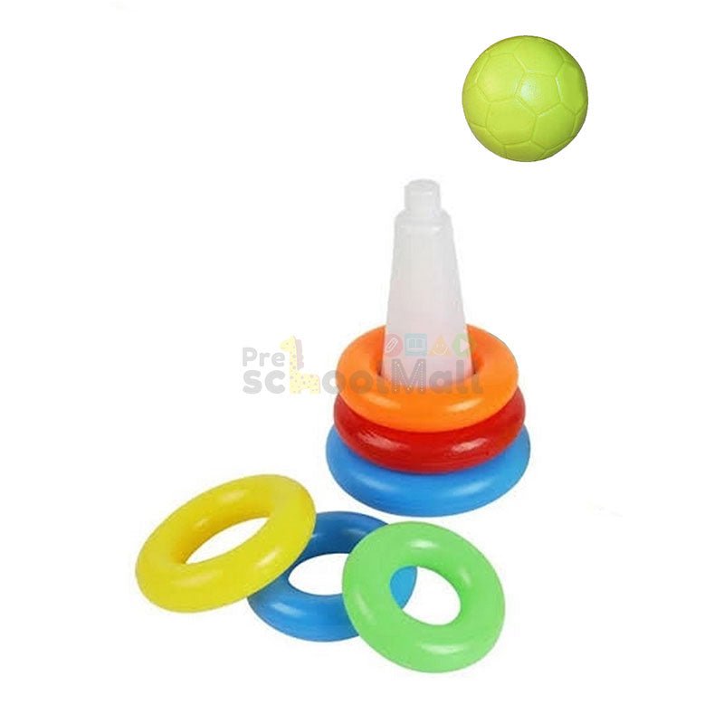 Plastic Rainbow Tower with Ball (6 Rings) - Preschool mall - Preschool Supplies & Educational Toys