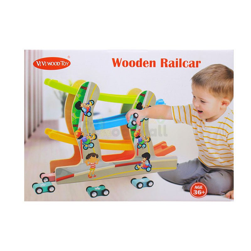 Racing Rail Car Toy for Kids Wooden - Preschool mall - Preschool Supplies & Educational Toys