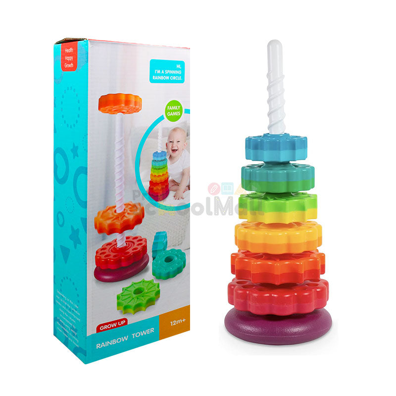 Rainbow Rotary Tower Stacking Toy Large