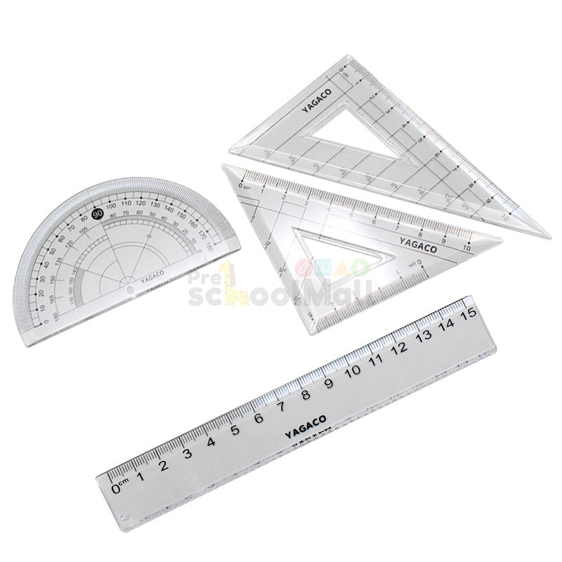 4 Pcs Math Geometry Ruler Set
