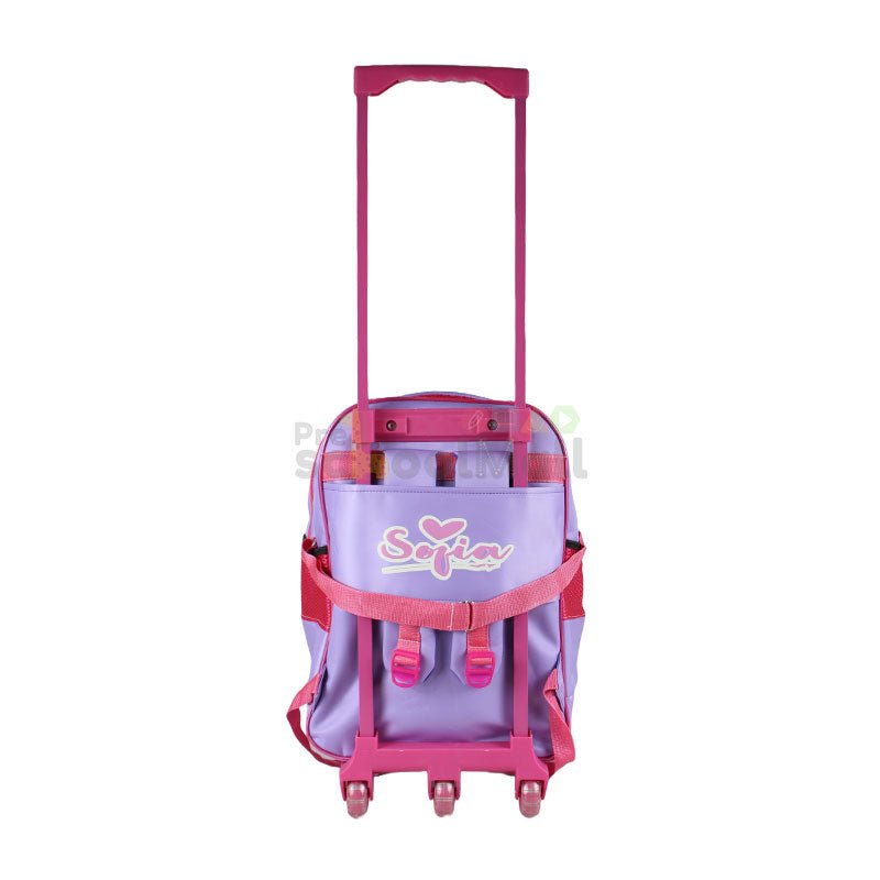 Sofia Embossed Trolley School Bag 17 inch (1756) - Preschool mall - Preschool Supplies & Educational Toys