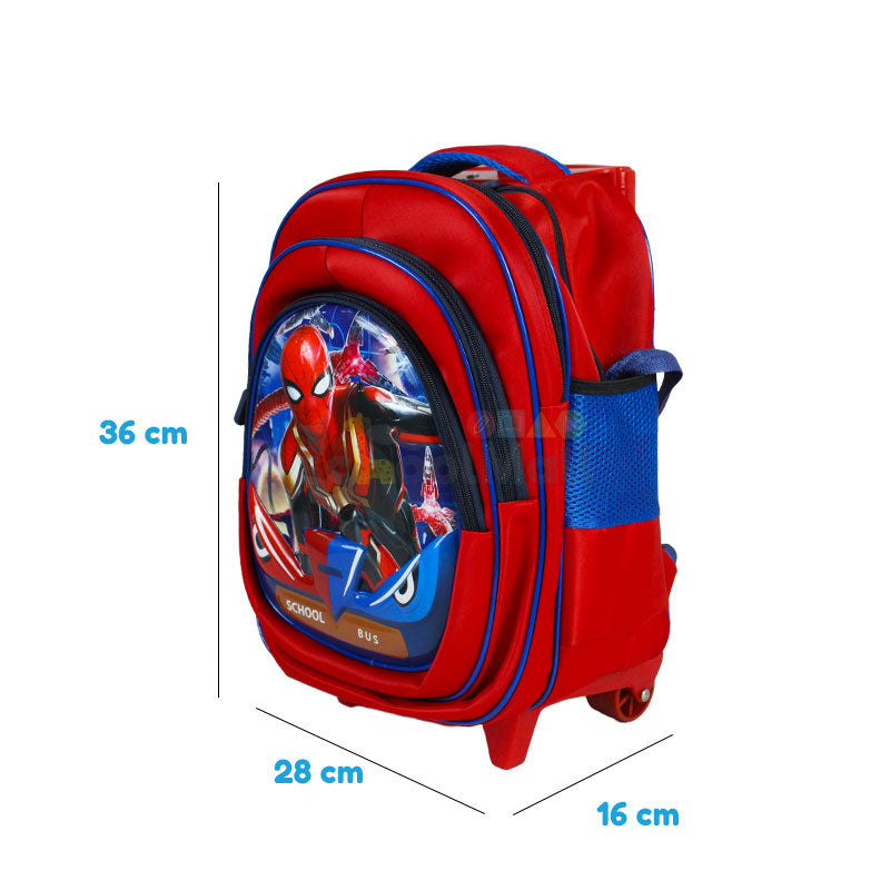 Spiderman Embossed Trolley School Bag 15″